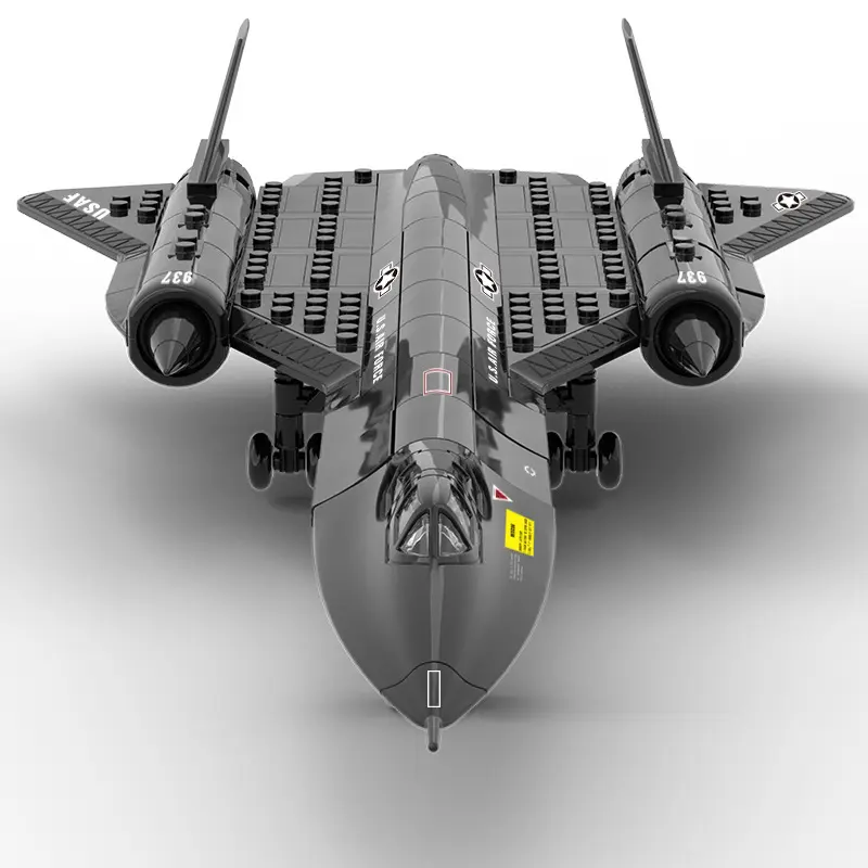 Sr-71 Reconnaissance Fighter Plane Building Block Display Toy, Building Blocks Model Kit, Mixed Colors, Abs Material, Perfect for Living Room Decor, New Home Gift, Ages 12+