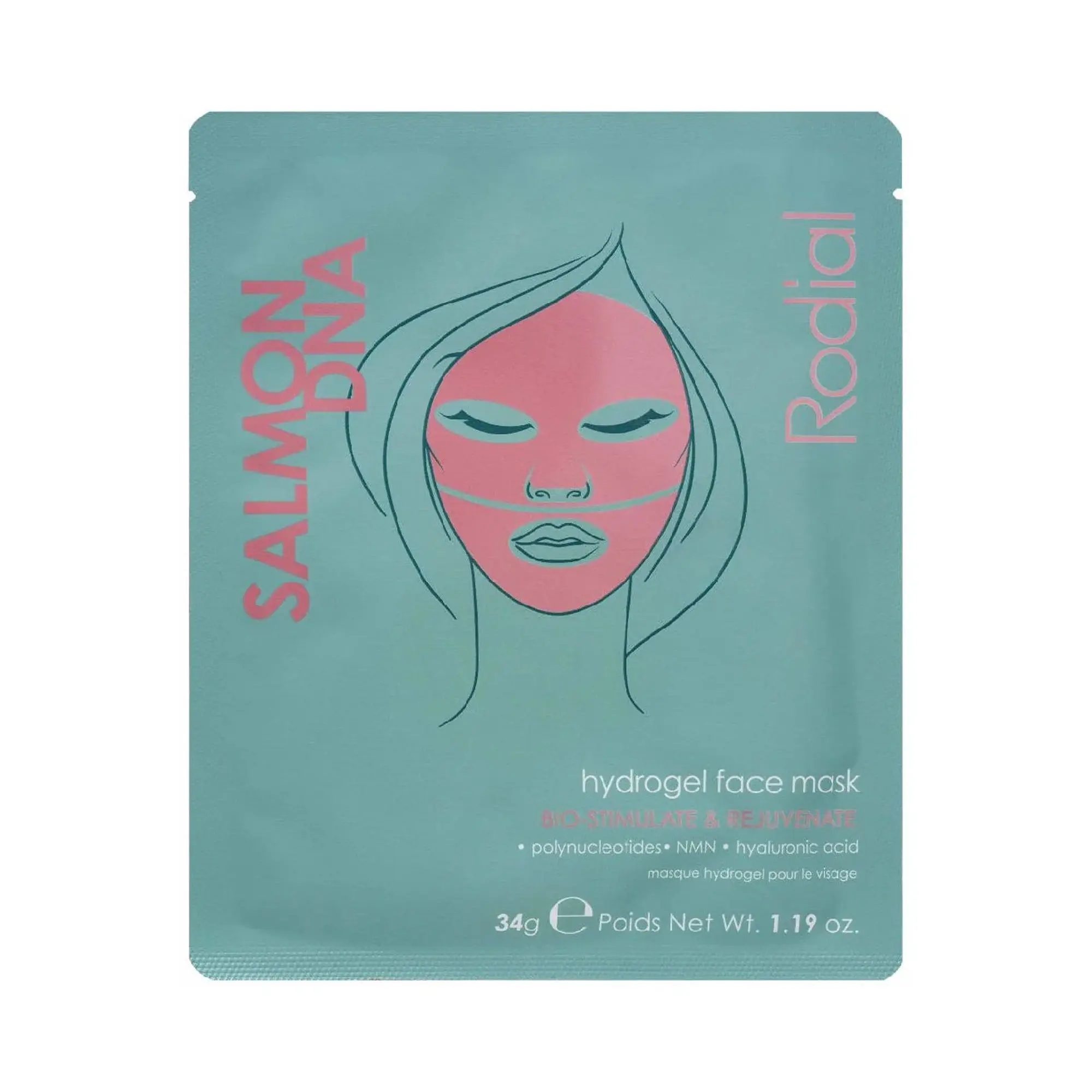 Rodial Salmon DNA Hydrogel Face Mask, Hyaluronic Acid-Infused, Repair & Rejuvenating Treatment for Smoother Skin & Targeted Skin Repair