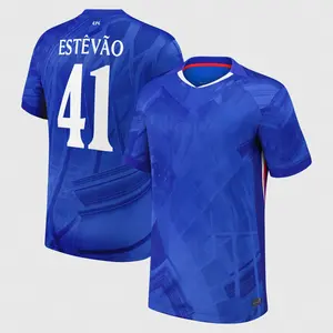 Blue CHE Estevao Home Soccer Jersey, CHE Estevao Blue Short Sleeve Home Edition Soccer Shirt