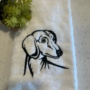 Embroidery Dash Hound Towel - Perfect for Bathing and Drying Off
