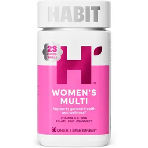 Habit Womens Multi Supplement (60 Capsules) - New Look, Supports General Health & Wellness, 23 Essential Vitamins and Minerals, Fruit extracts, Folate, Iron, B12, Biotin, Non-GMO (1 Pack)