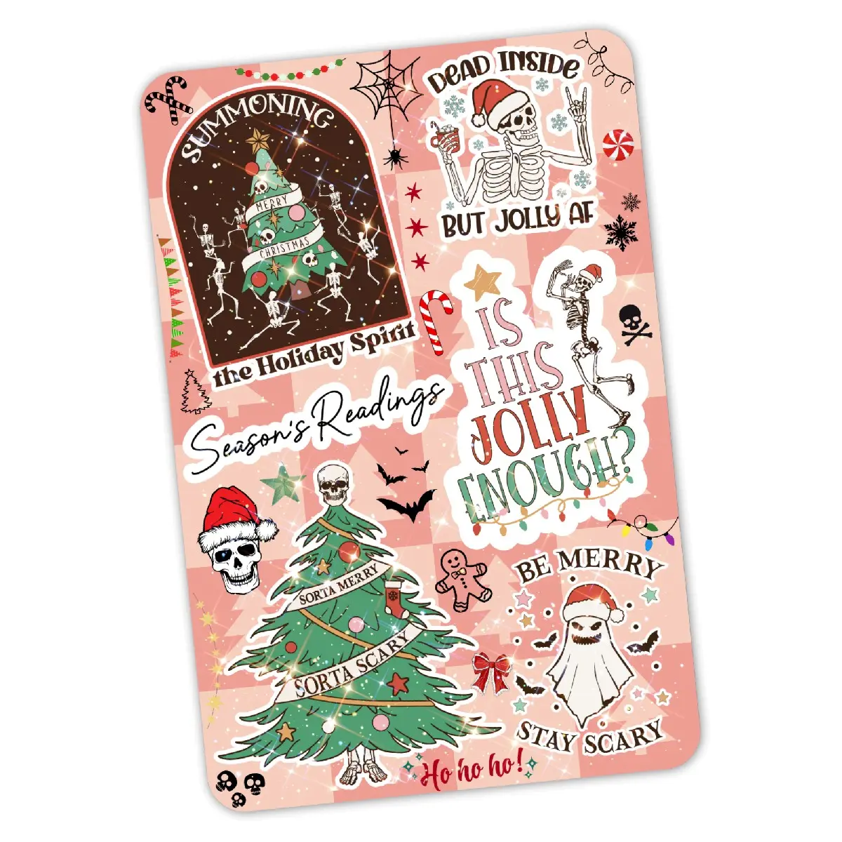 Spooky Christmas Cardstock Case Insert for Kindle | Smutty Book Lover Gift | Bookish Stickers for E-Reader | Booktok Device Aesthetic Smartphone