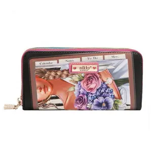 Wallet - Double Zipper Fashion Wallet with Vintage Parisian Design & Durable Faux Leather Material