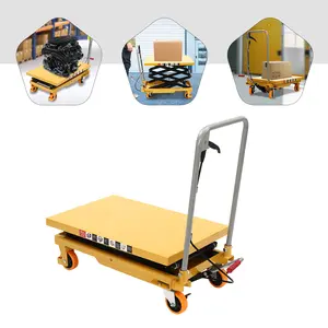 CNCEST Hydraulic Scissor Lift Table 770lbs Load Capacity 349.27kg Q235 Steel PU Wheels for Material Handling & Transportation