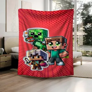 1Pc MINEc TNT creeper explosion Theme Pattern Super Soft Digitally Printed Flannel Blanket Super soft digital printed flannel blanket All Seasons Comfortable Sofas and Bed Covers modern design digital printing