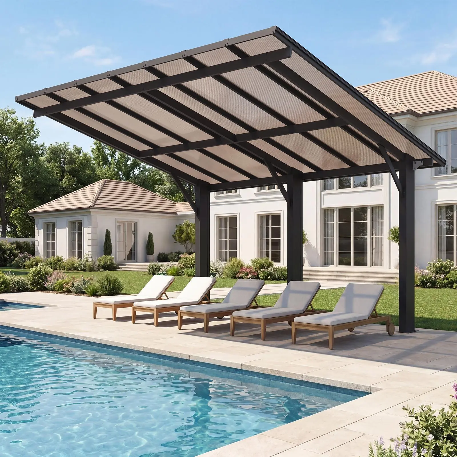 Aoxun 14'x10' /10'x8' Freestanding Hardtop Gazebo, All Aluminum Polycarbonate Roof Pergola, Heavy Duty Outdoor Patio Shelter with Thick Support Posts, All Season Wind & Snow Resistant Backyard Carport Pergola fence install wpcfence installation