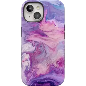 Casely iPhone 15 Plus Case | Tie Dying Over You | Purple Marble | Bold Protective Design | Compatible with MagSafe