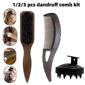 dandruff comb kit – Detangling Comb, Smoothing Brush & Scalp Massager for Curly, Thick & Natural Hair, Anti-Frizz, Volume & Easy Styling for Salon & Daily Use