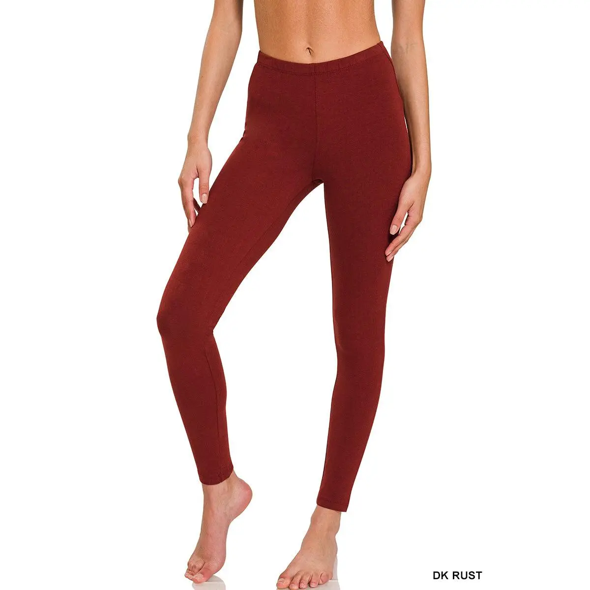 $5! Premium Cotton Legging in Dark Rust, reg size