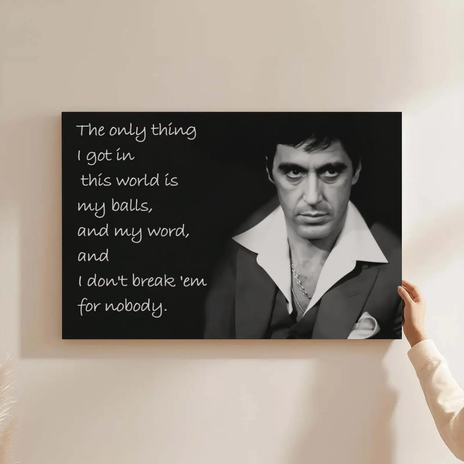 Scarface Tony Montana Quote Movie Canvas Print Fine Art Photography,Art Canvas Poster Wall Decor, Canvas Wall Art Home Decor Room Ornaments Decoration Artistic