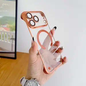 Luxury Ultra-Thin Frameless PC Phone Case for iPhone 17/16e/pro Max/16 Plus/air, Lens Protection, Wireless Charging Support, Shockproof Back Cover