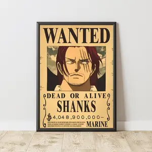 Shanks Wanted Poster | Wanted Poster | Manga Poster | Anime Poster | Japanese Manga Wall Art | Japanese Room Decor | Anime Gift