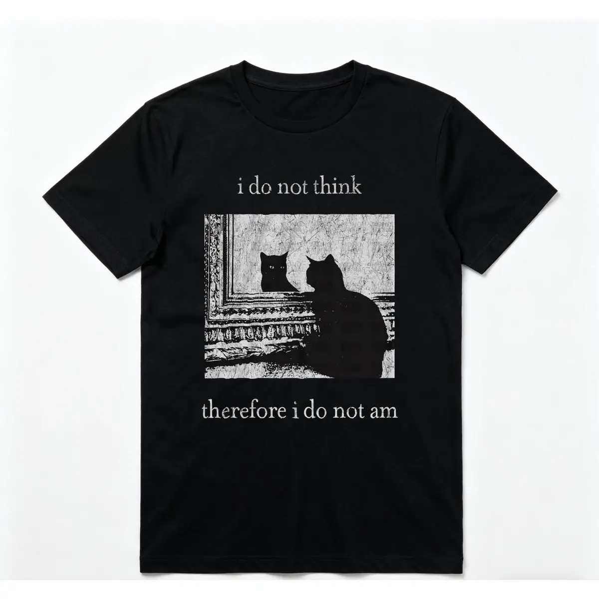 GEM HAGBDH I Do Not Think Cat Tee Goth Clothing Funny Graphic 90s Vintage Men Clothing Style Trendy T-Shirts Good Graphic Tees Ropa Unisex Hoodies Go Hard Vibe Philosophy Student Gift Crewneck 100% Cotton Print