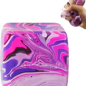 Octopus Pressure Cube Stress Ball, Adult Anxiety Relief Maltball, Gel-Filled Elastic Stress Ball, Novel Design, Cool Multicolor Cube