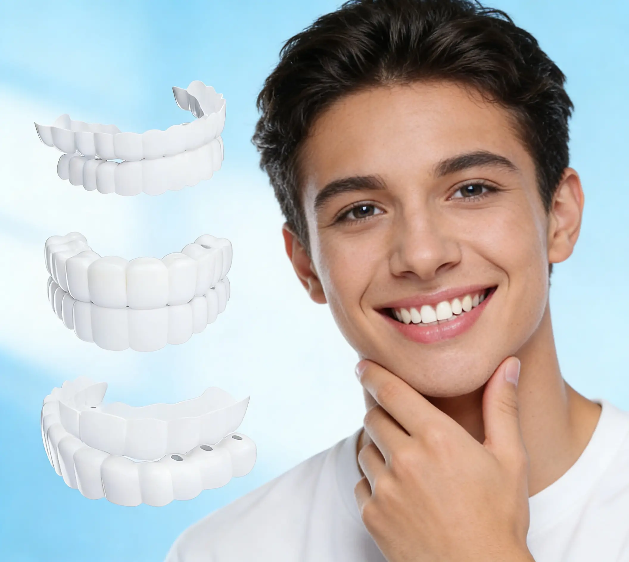 Instant Whitening Porcelain Veneers 【3PC】- Custom-fit Smile Enhancement Veneers