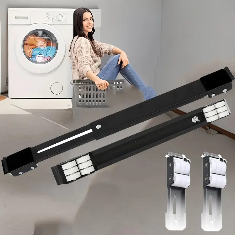 Extendable Furniture Appliances Rollers Mover Tools with 360 Degree Roller & Brake Equipment for Heavy Washing Dryer Machine Refrigerator for Mobile Wheels Strong Base Stand Hold Up to 660 lb