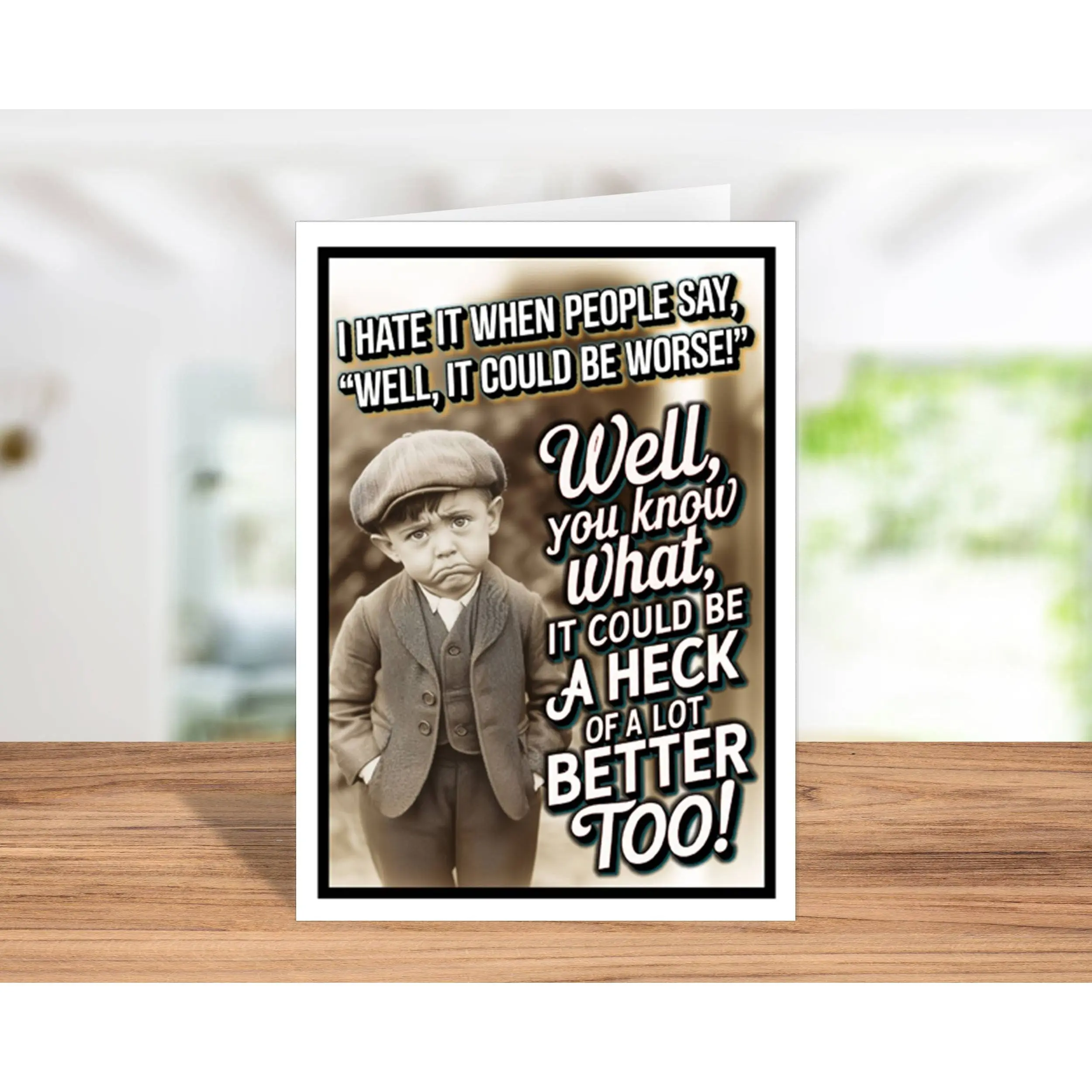 Funny Sympathy Greeting Card - Custom Message, Quote Cards, Durable Cardstock, Playful Tone, Office Stationery Supplies, Custom Message Card