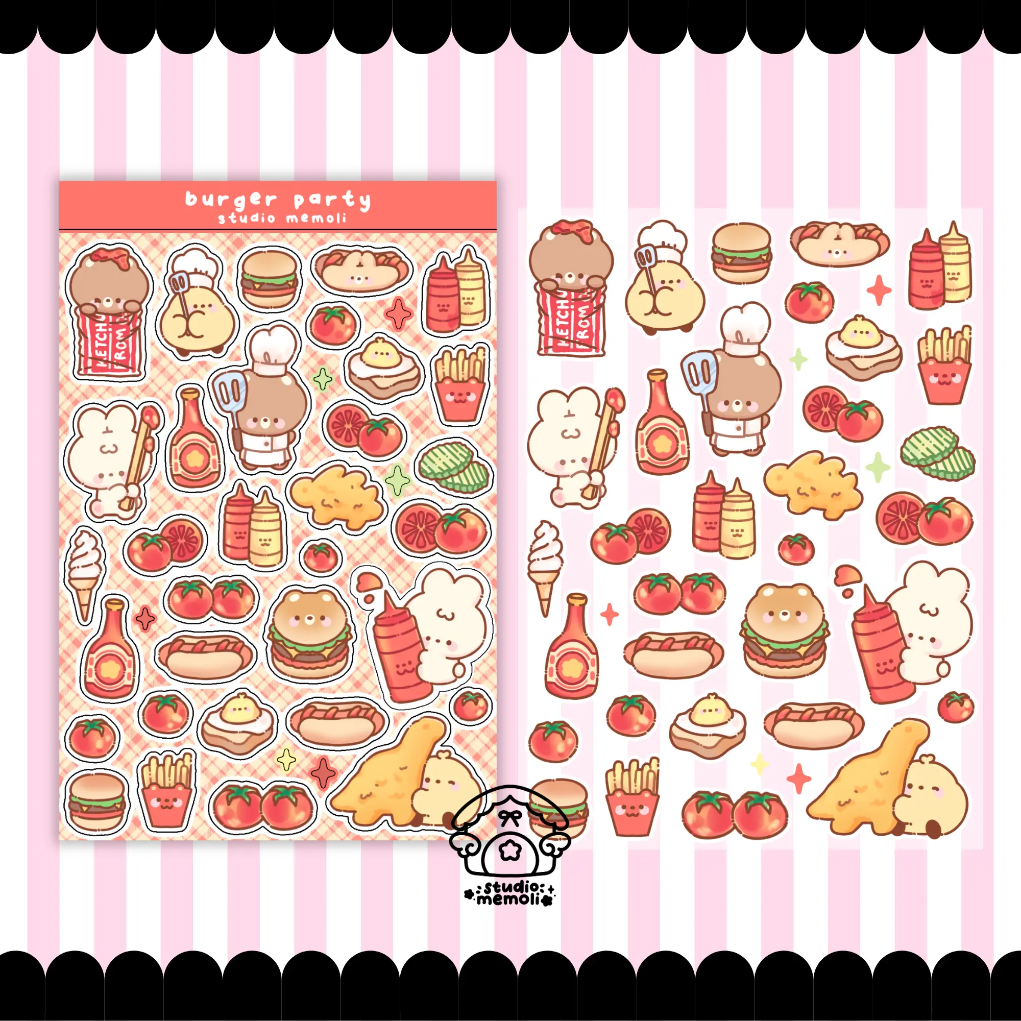 burger party sticker sheet