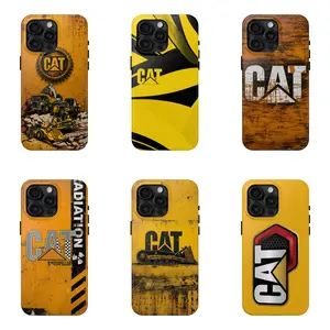 Caterpillar CAT Phone Case, Heavy Equipment Construction Machinery Cover - Phone Cover for iPhone 7-17 Pro Max / for Samsung S21-S25 Ultra