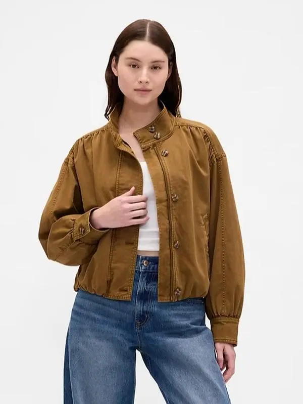 GAP Twill Bubble Jacket - Classic Twill Design for Casual Wear, Versatile Layering Option, Comfortable and Stylish Look