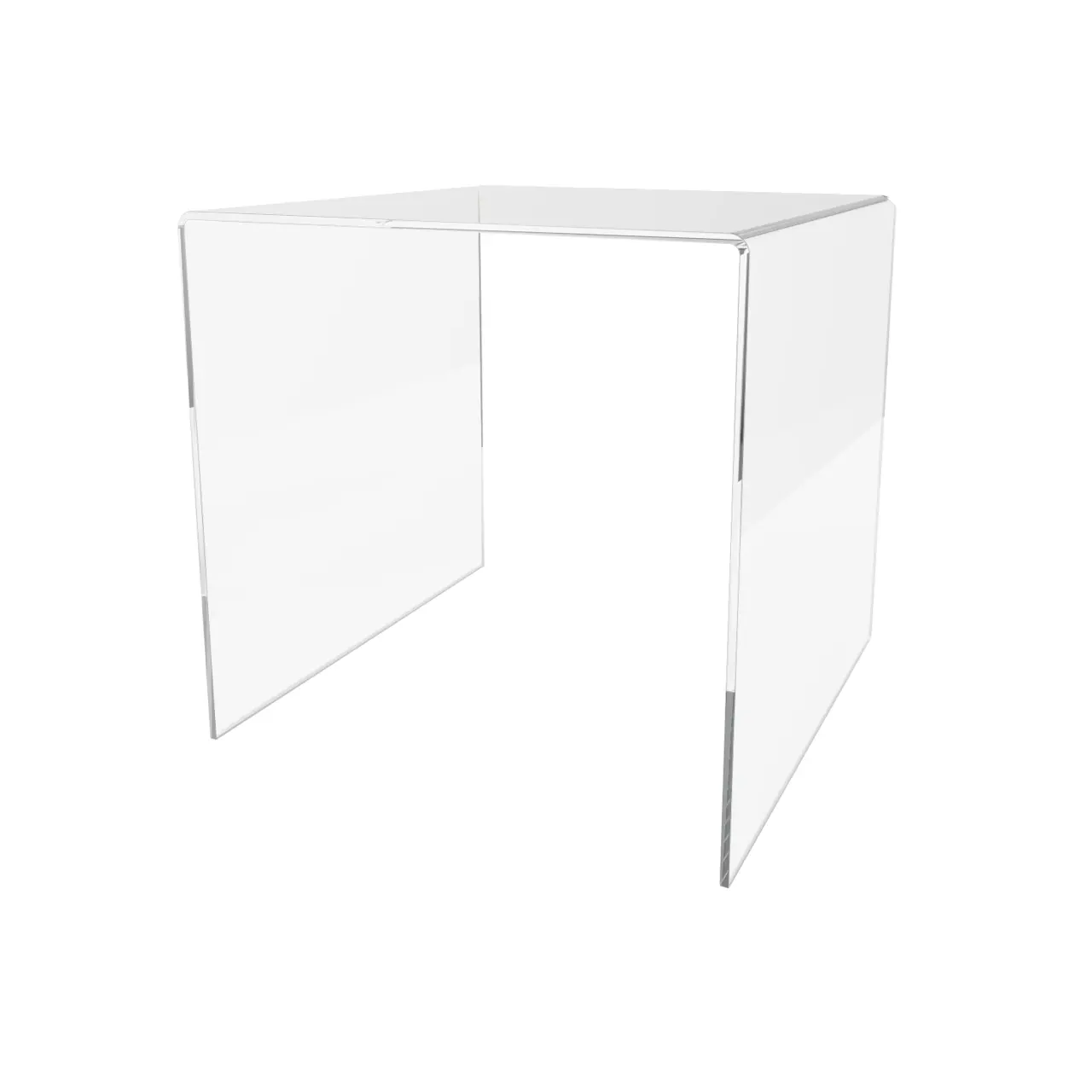 Acrylic Riser Display Stand 8 Inch Clear Square Plexiglass Countertop Decorative Pedestal Showcase No Assembly Platform for Retail Stores Boutiques Jewelers and Flower Shops by 321 Plastics