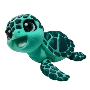 Adorable Baby Sea Turtle 3D Printed Articulating Figurine