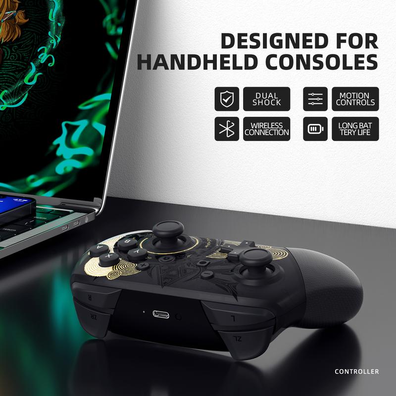 Switch Pro Controllers with Carrying Storage Case, Upgraded Gamepad Switch Remote Wireless Replacement for Switch Controller Support NFC/Dual Vibration/Screenshot/Wake-up Function, Perfect for Youngsters & Adults, ldeal Birthday Gift