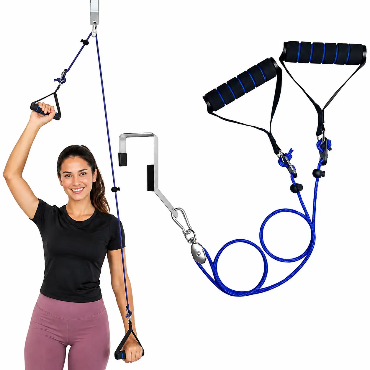 Shoulder Pulley for Physical Therapy, Over Door Shoulder Rehab Pulley, Arm Exercise & Mobility Trainer