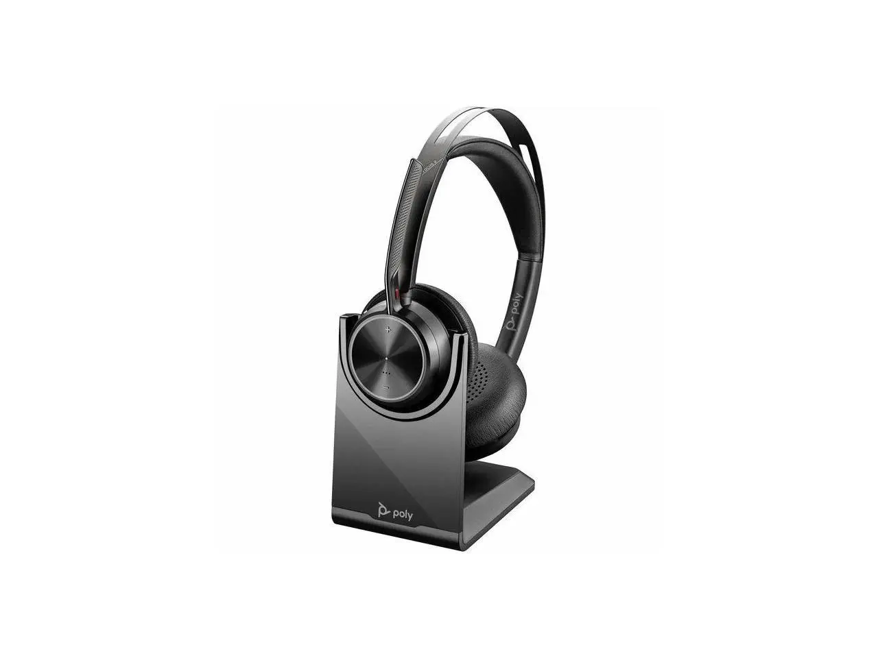 Poly Voyager Focus 2 USB-C-C Headset +USB-C/A Adapter + Charging Stand - Google Assistant, Siri - Stereo - USB Type C - Wired/Wireless - Bluetooth - 298.6 ft - Over-the-head - Binaural - Supra-aural -