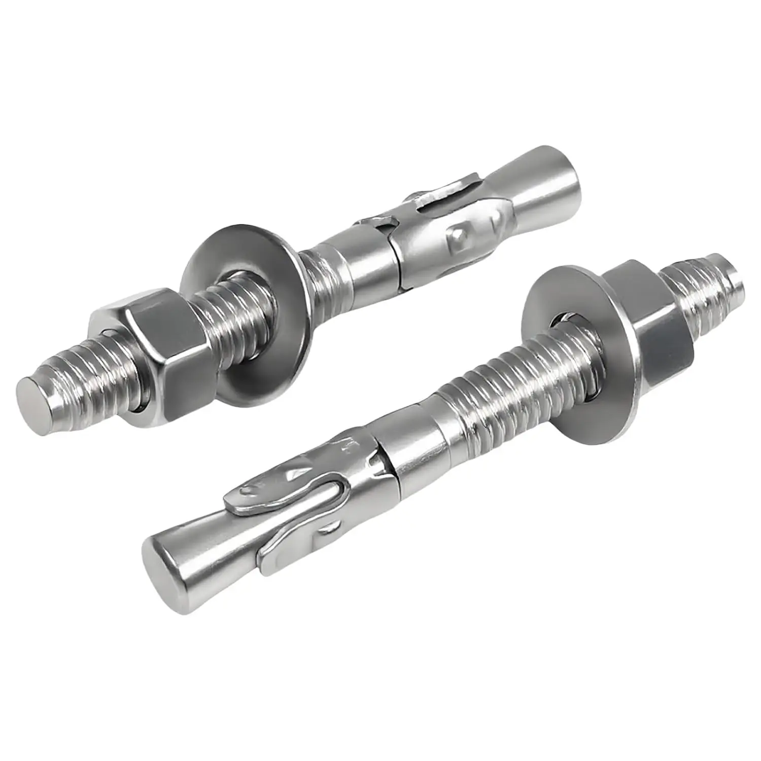 3/8" x 3" Wedge Anchor, 304 Stainless Steel Concrete Anchors, 8Pcs | 3/8x3 Inch Standard Fasteners for Heavy-Duty Wedge Anchors for Cement and Concrete