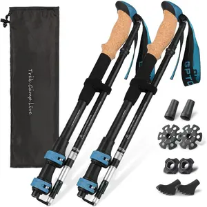 Walking Sticks,Trekking Poles Collapsible Hiking Poles,Lightweight Folding Travel Walking Pole for Men Women,2pc Adjustable Hiking Stick with EVA  Grips for Backpacking