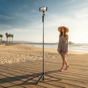 Selfie Stick & Phone Tripod, All in 1 Extendable Selfie Stick with Wireless Remote, Portable 1.8m Travel Tripod Stand for Video Recording, Live Streaming, Vlog, Group Photo, Compatible with iPhone 15 14 13 12 Pro Max Android Smartphone#mother's day gifts