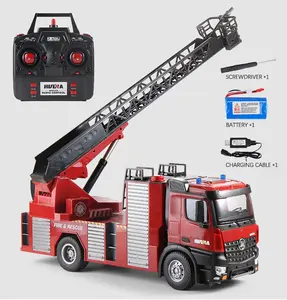 HUINA Toy 1/14 561 2.4G Sprayable Scaling Ladder Fire Truck Tractor RC Model Car