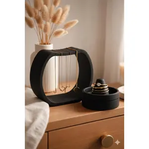 Minimalist 3D Printed Jewelry Organizer Set, Necklace & Ring Holder