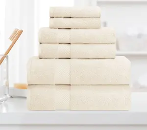 Superior Cotton 6-Piece Solid Zero-Twist Absorbent Towel Set Superior Cotton 6-Piece Solid Zero-Twist Absorbent Towel Set