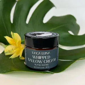 VacaLuna 2 oz Grass Fed Whipped Cream with Ylang Ylang All Natural Ingredients Non Toxic Moisturizer for All Skin Types