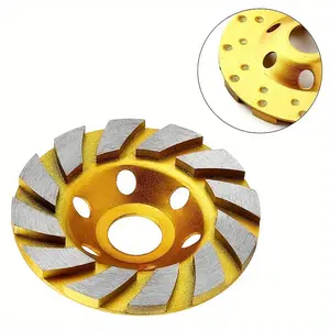 1 piece 4.5inch Concrete Turbo Diamond Grinding Cup Wheel, 12 Segments Heavy Duty Angle Grinder Wheel, Suitable for Angle Grinders - Made of Diamond and Garnet diamond grinding wheel