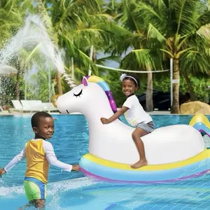 Unicorn Pool Float with Fast Valves Unicorn Sprinkler Blow Up Swimming Pool Party Toys