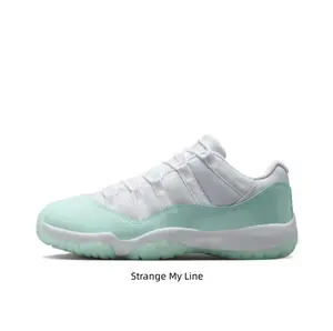 Retro Low Cut Color Block Trainers Fresh Mint Green Leather Wrap Cushion White Midsole Matching Light Green Rubber Outsole Daily Walking Footwear