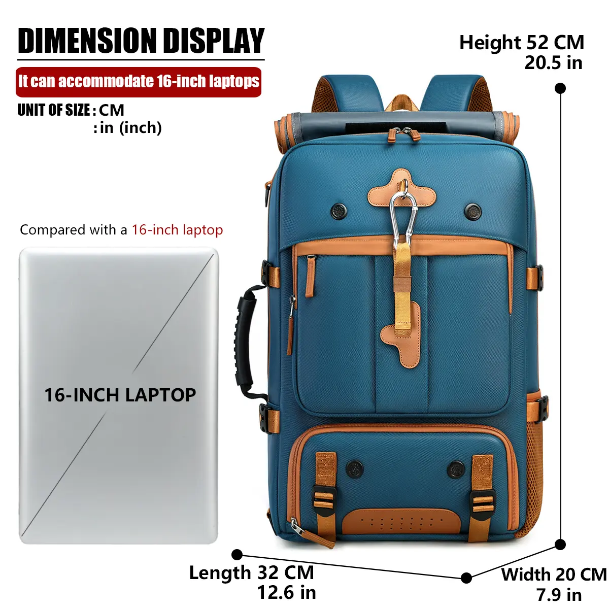 Large-capacity 3-in-1 business travel backpack with a multifunctional  design, can be carried on