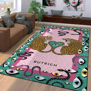Vintage Snake & Eye Pattern Rug, 1 Count Non-slip Soft Washable Floor Mat, Decorative Area Rug for Home Living Room & Bedroom