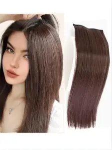 Realistic Hair Extension Pieces, High Volume Invisible Design, Enhances Crown Area, Two Cards Per Pack, Single Piece Padding, Synthetic Clip Hairpiece