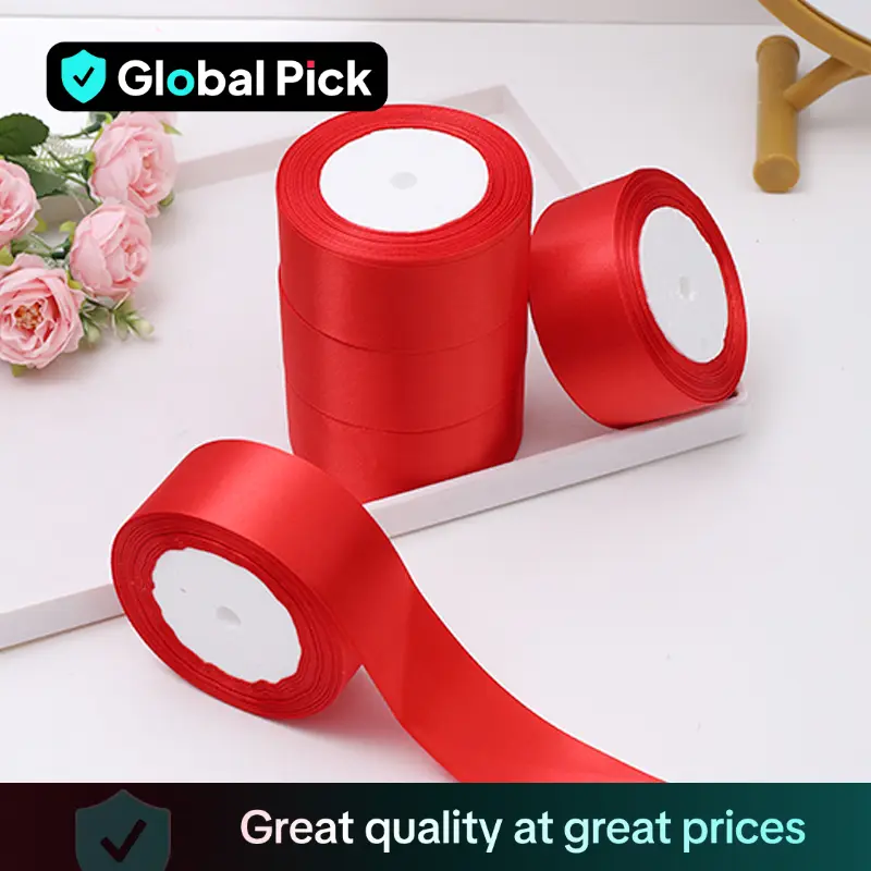 Solid Color Decorative Ribbon (5 Rolls), DIY Decorative Ribbon, Decorative Ribbon for Wedding Party Cake Gift Packaging, Gifts & Wrapping Supplies