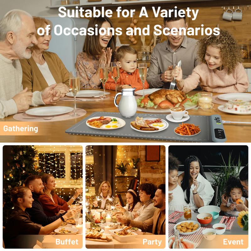 Syvio Food heating plate with a maximum temperature adjustable to 212°F a multi-functional hot pot kitchen appliance