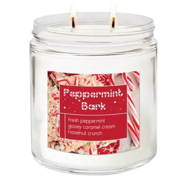 Peppermint Bark Celebrate the Moment 18 oz 2 wick Candle | Glow Scented Candles