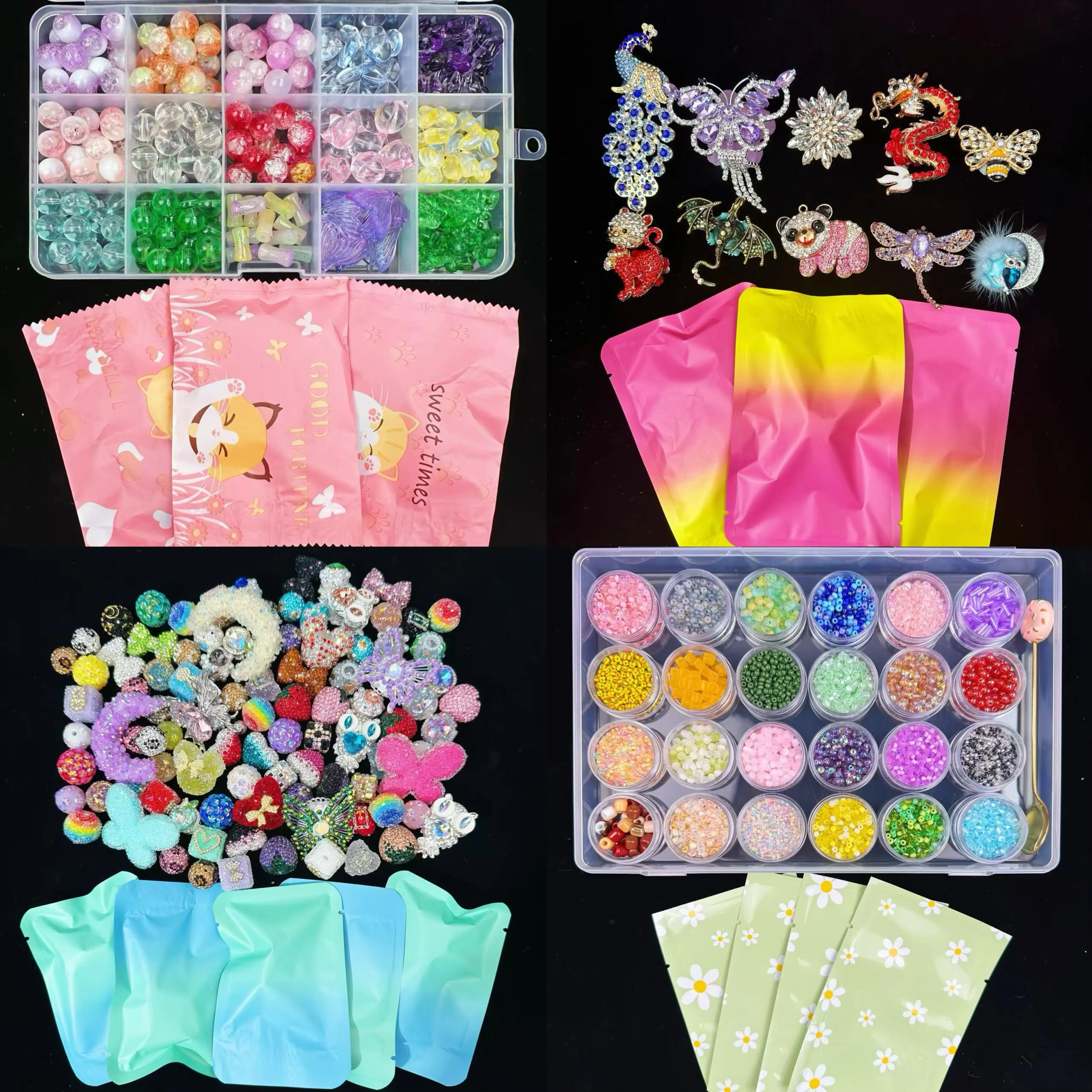 Beads Collection in Bags DIY Jewelry, Pens, Keychains Collections &Crafts