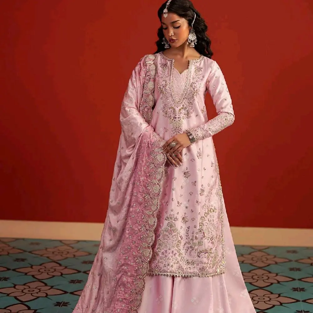 Afrozeh luxury raw silk collection 3pcs women wear xl size