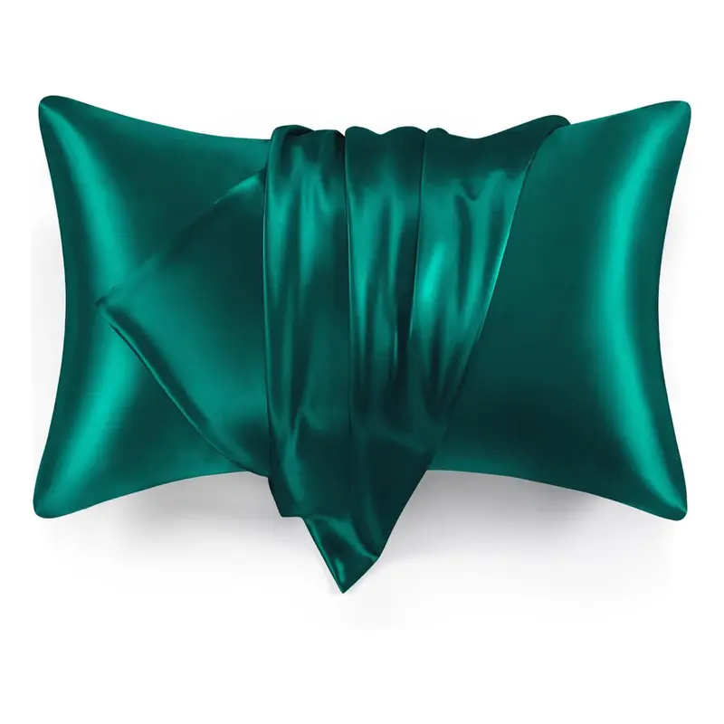 300TC Smooth Low-Friction Satin Pillowcase - Hypoallergenic Cooling Bedding Accessory, 0.5mm Silky Fabric, Breathable, Durable, Wrinkle-Resistant, Fade-Resistant, Facial Care, Wash & Tumble Easy, Machine Washable, Standard Sizes