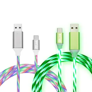 212 MAIN Alloy Aluminium Type-C Charging Cable with Lighted Ends, Type-C Tip, 6 ft, 2.4A Speed, Pack of 2, Electronic Accessory for Mobile Devices, Yes