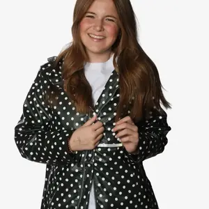 Black/ White Polka Dot Rain Jacket